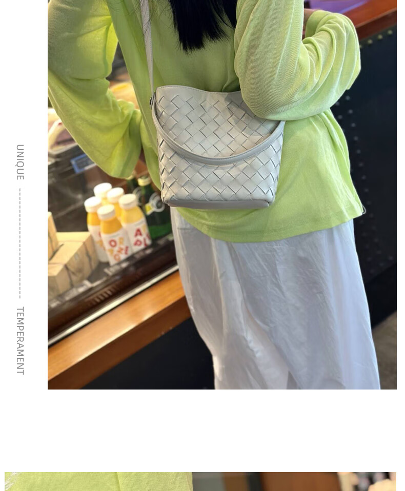 Viney Leather Handbag for Women, Woven Bucket Bag, Light Luxury Crossbody Shoulder Bag, Practical Birthday And Mother's Day Gift for Mom 6