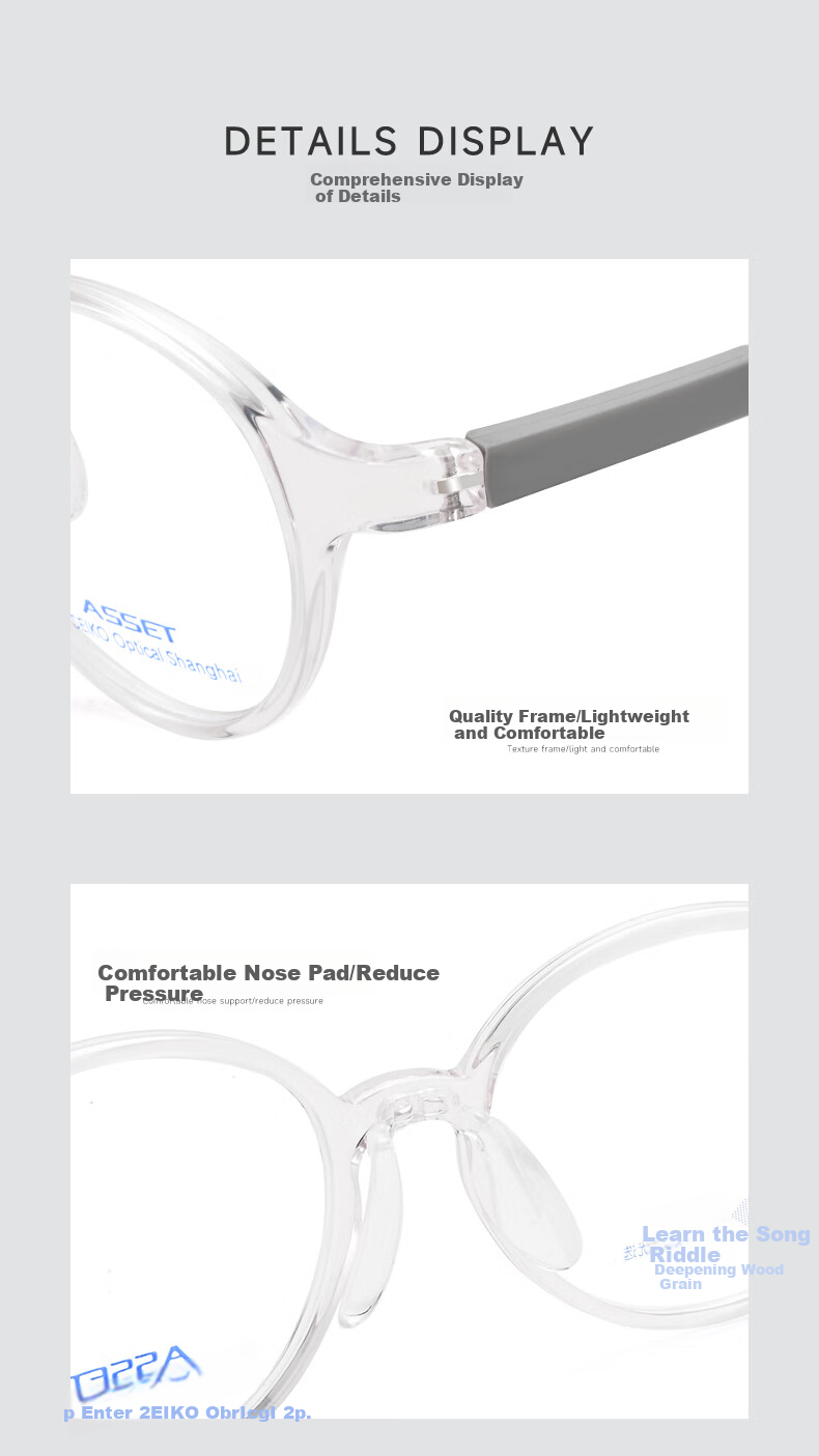 SEIKO ASSET Series Eyeglass Frames, Selected for Teenagers And Students, Myopia Glasses Frame AK0093 WB, 48mm 10