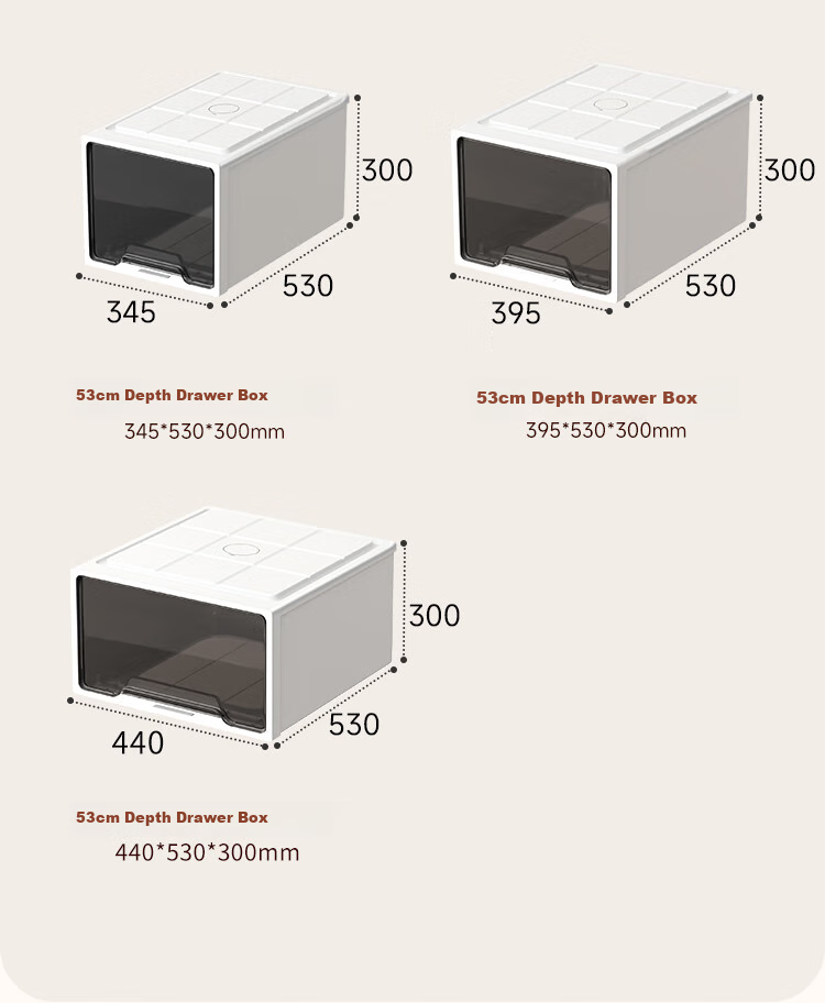 Jiabangshou Storage Box, Drawer-Style Clothes Organizer, Transparent Plastic Wardrobe Divider, Storage Container, 37*25.5*14 4
