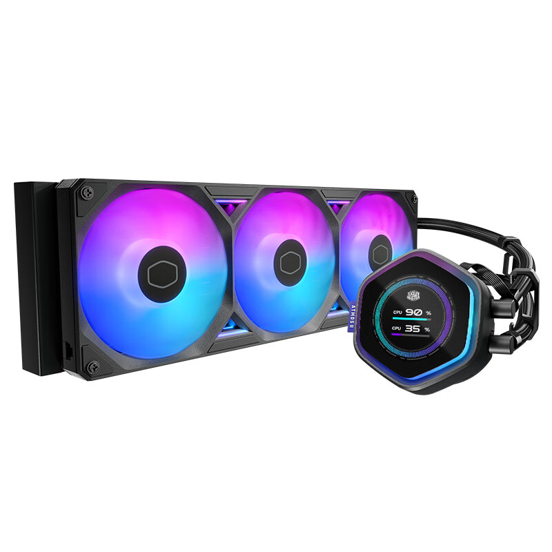 Водоблок для процессора Cooler Master G360 Dragon Shadow II ARGB, 2.1-дюймовый ЖК-дисплей, оптимизированный медный основание, крепление для разных платформ