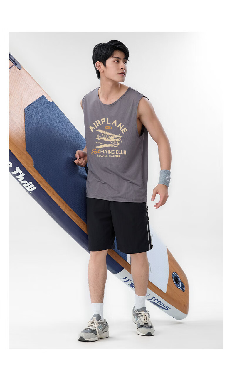 Baleno S&K Series Men's Gray Ice Silk Cooling Sports Vest Summer Sweat-Absorbing Quick-Dry Cooling Mesh Tank Top 18