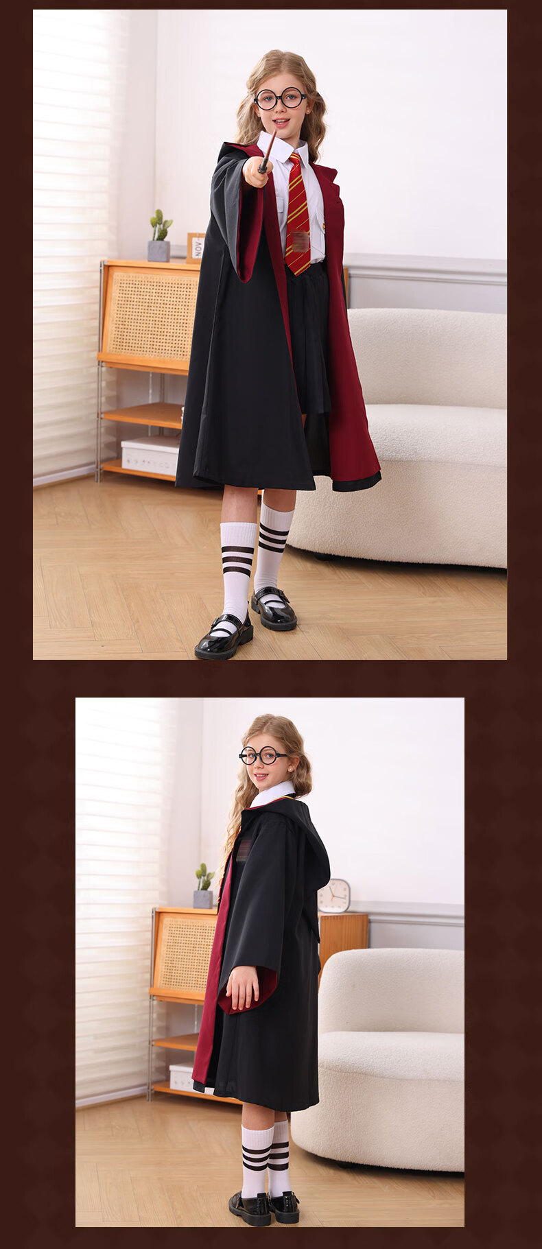 Xiong Liuwan Harry Potter Magic Robe Cosplay Children's Academy Role Play Single Robe (Unisex Gift Included) 160 4