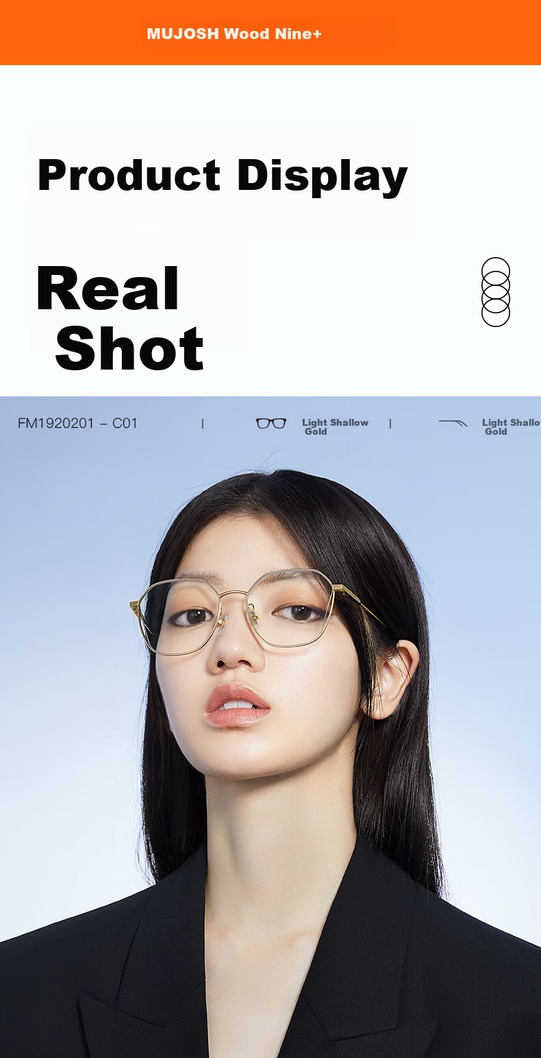 Mujiushi Anti-Blue Light Glasses Frame, Unisex Fashionable Myopia Prescription Glasses Frame, Student Non-Prescription Glasses FM1920 11