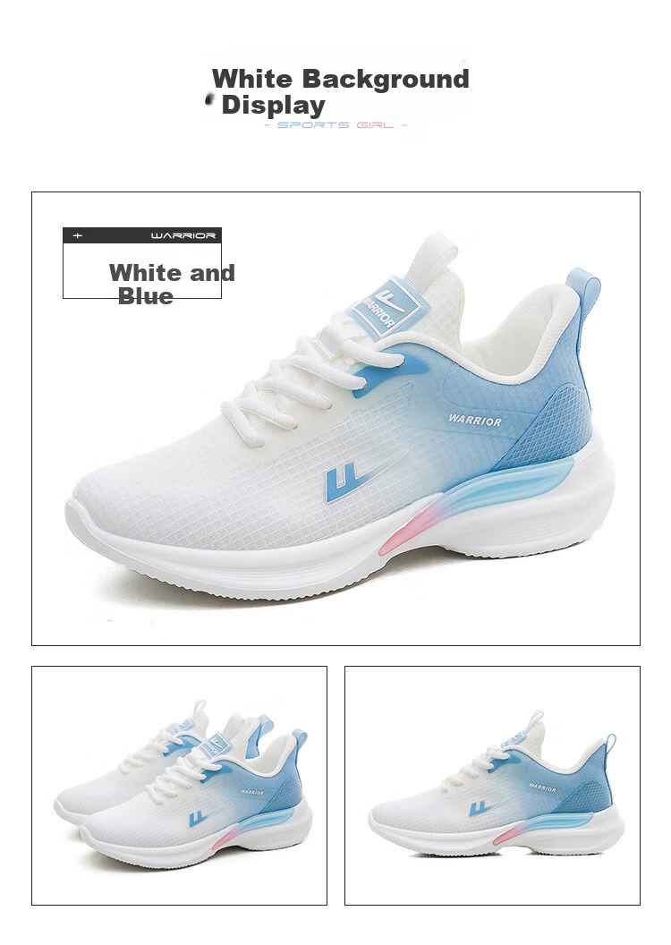 Huili Official Women's Shoes, Summer Breathable Mesh Sneakers for Women, 2026 New Style Women's Footwear, White And Blue, Size 37 19
