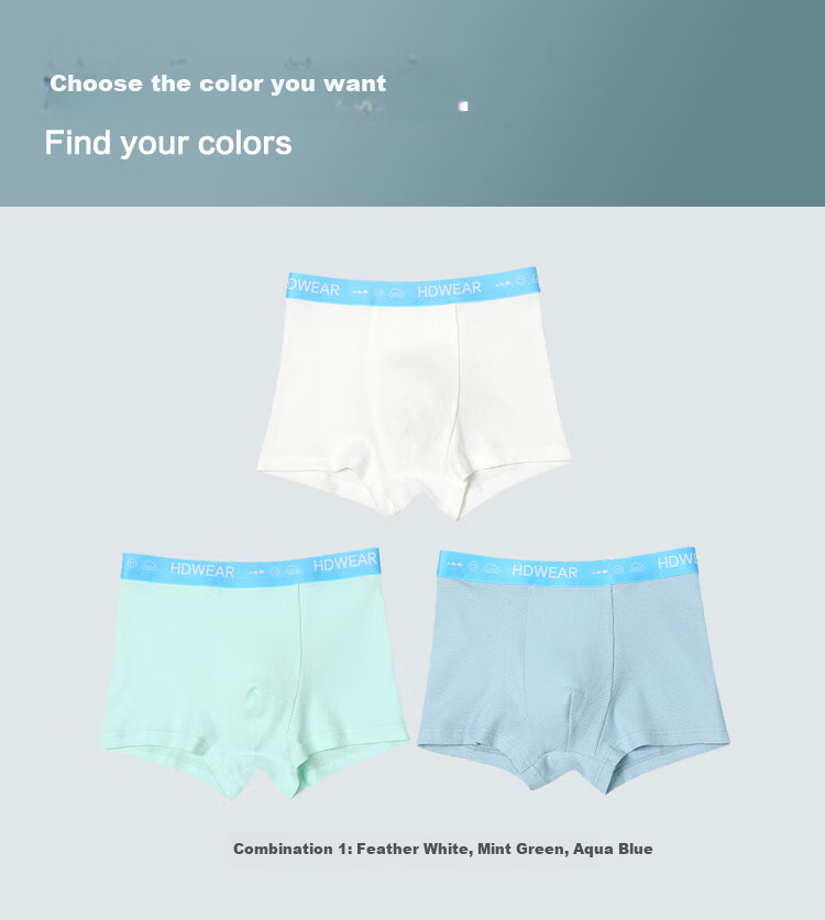 Hodohome Children's Underwear, Boys' 7A Antibacterial Pure Cotton Crotch Mesh Boxer Briefs, Boys' Color-Block Cotton Spandex Shorts, 303, Size 130 8