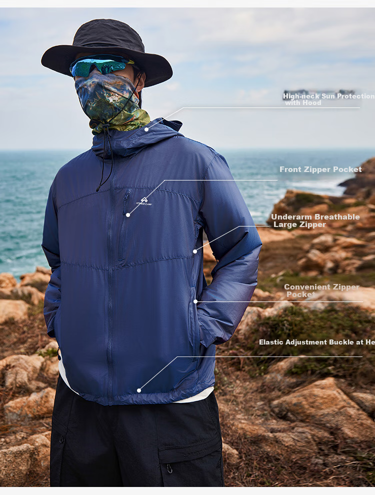 Pioneer Camp Turtle Sun Protection Jacket for Men, Summer Lightweight Sun-Protective Clothing, Outdoor Water-Repellent UV-Resistant Skin Coat, Loose-Fitting Outerwear 3