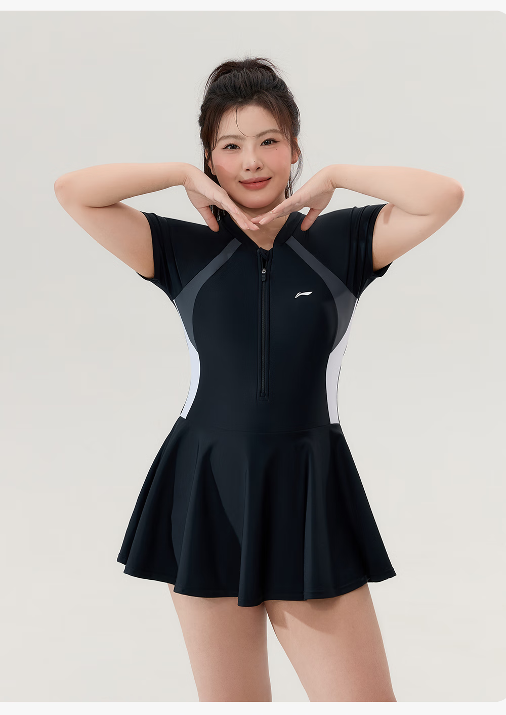 Li-Ning Plus Size Swimsuit for Curvy Women, Slimming Tummy Control One-Piece Swimsuit for Girls And Ladies, Suitable for 160-200 Lbs 8