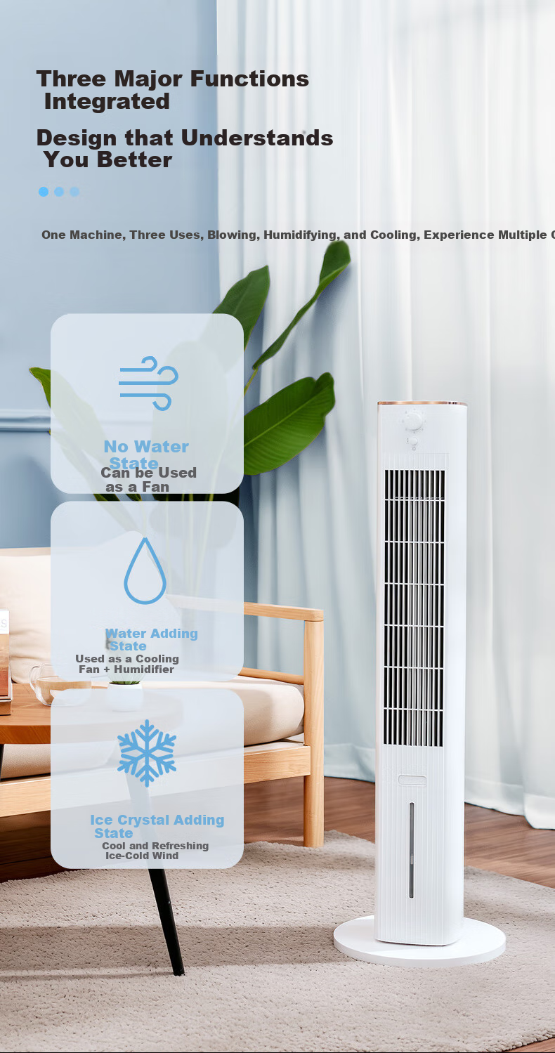 KONKA Air Cooler for Home Use, Cooling Fan, Floor-Standing Cold Air Machine, Single Cooling with Humidification, Electric Fan, Standing Water-Cooled Tower Fan, High-Power Bladeless Tower Fan, Portable Mini Air Conditioner KTAS-1004 3