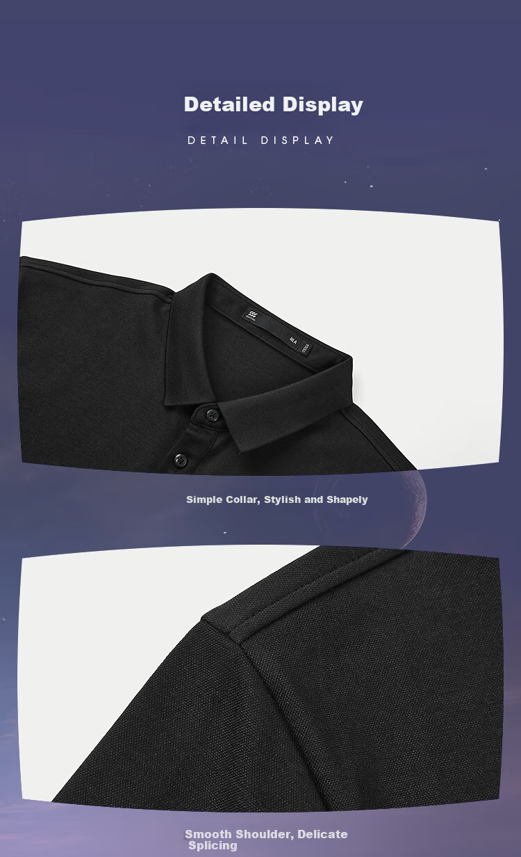 HLA Short-Sleeve Polo Shirt for Men, Three-Body Collaboration Series, Cool-Feeling Short Sleeves for Men in Summer 13