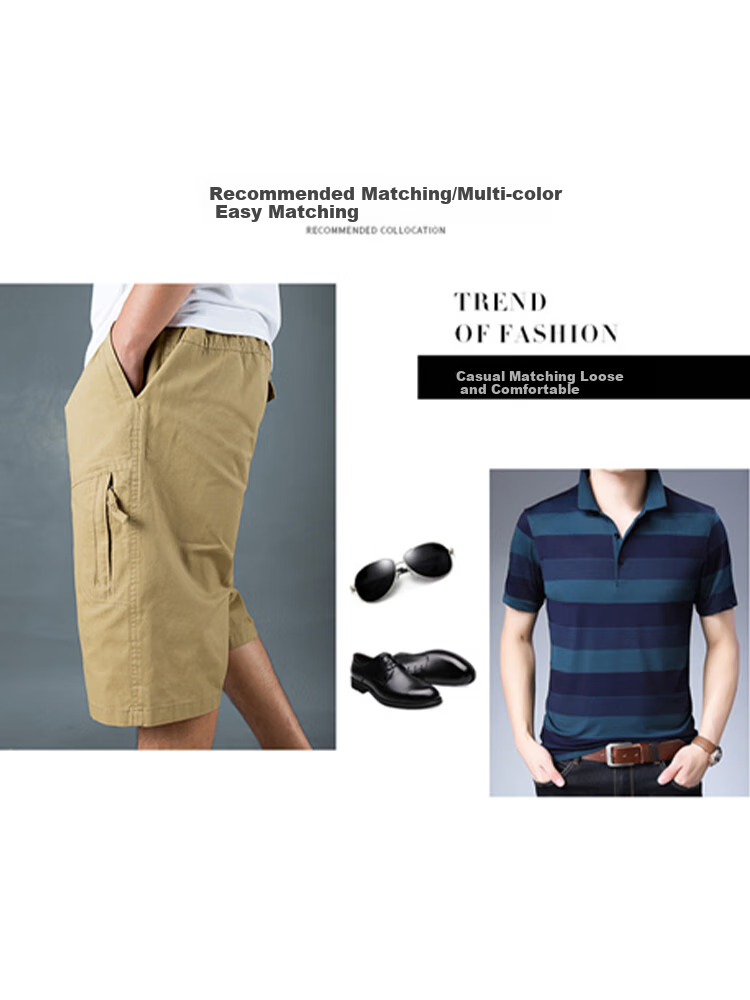 TUCANO Men's Shorts, Summer Lightweight Comfortable Straight Loose Casual Cargo Capri Pants, Light Gray, 5XL 5