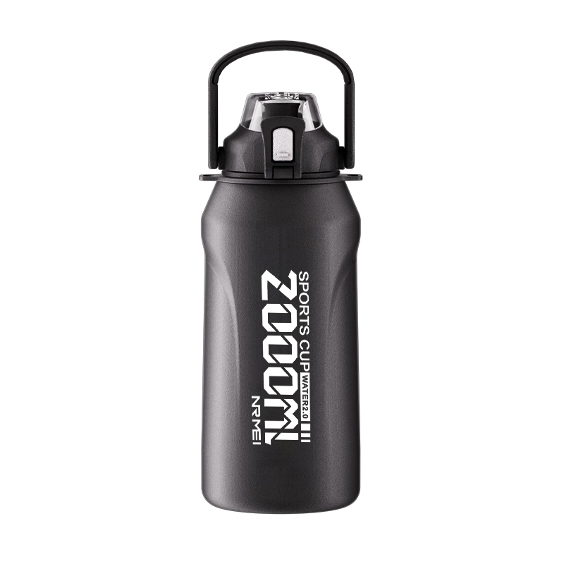 NRMEi Insulated Water Bottle, Large Capacity 2000ml, for Men And Teenagers Aged 12-18, Students, Sports Water Bottle Cup