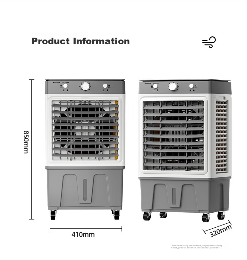 CHIGO Air Cooler Fan, Industrial Cooling Fan, Portable Water-Cooled Air Conditioner, Cooling Machine with Ice Pack, Powerful Cooling for Home And Commercial Use 24