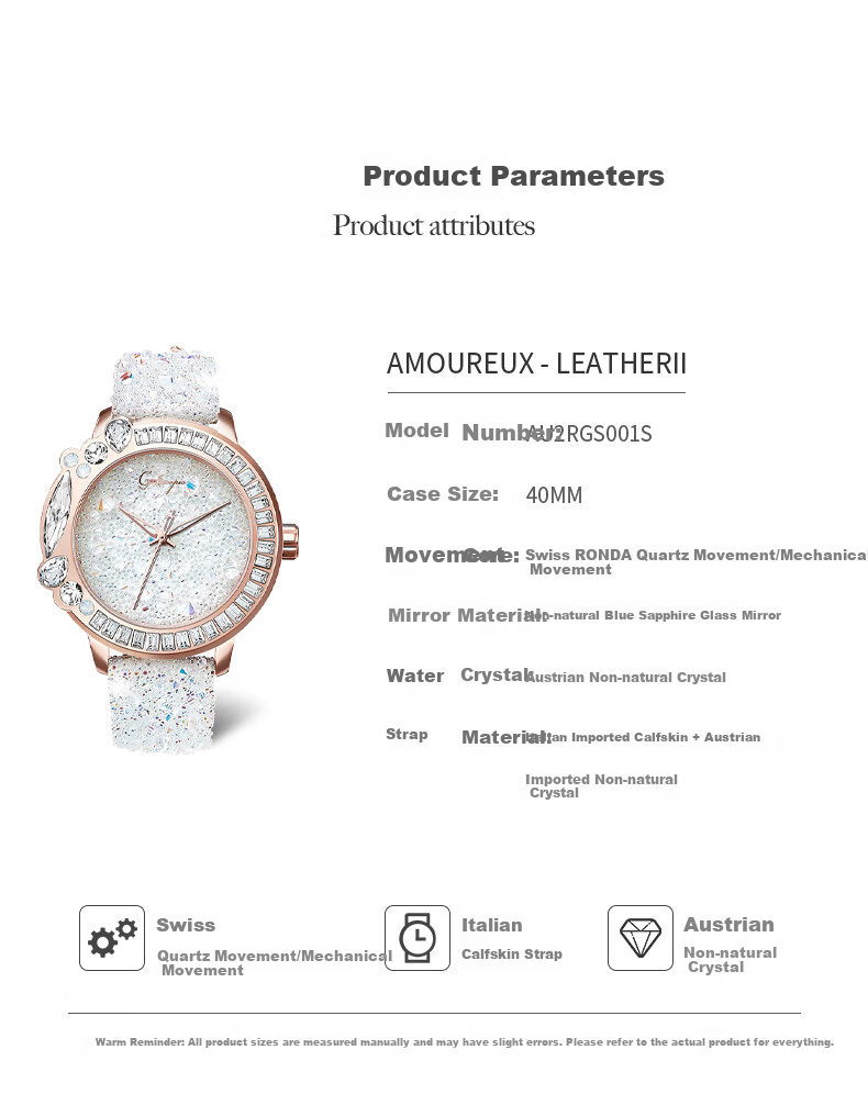 Galtiscopio American And European Style Starry Sky Crystal Small Diamond Women's Watch Quartz Watch Gift for Girlfriend, Holiday Present 13