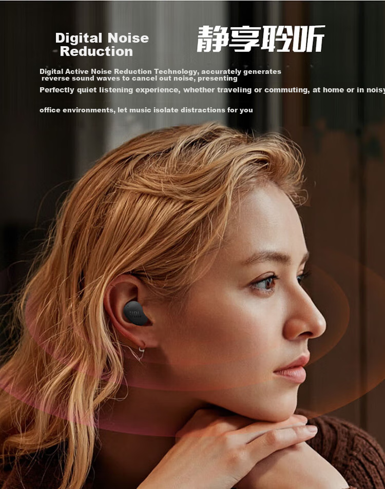 JBL WAVE BUDS 2 True Wireless Bluetooth Earphones, Active Noise Cancellation In-Ear Headphones for Calls And Music, Compatible with Apple, Huawei, Xiaomi Phones, White 4