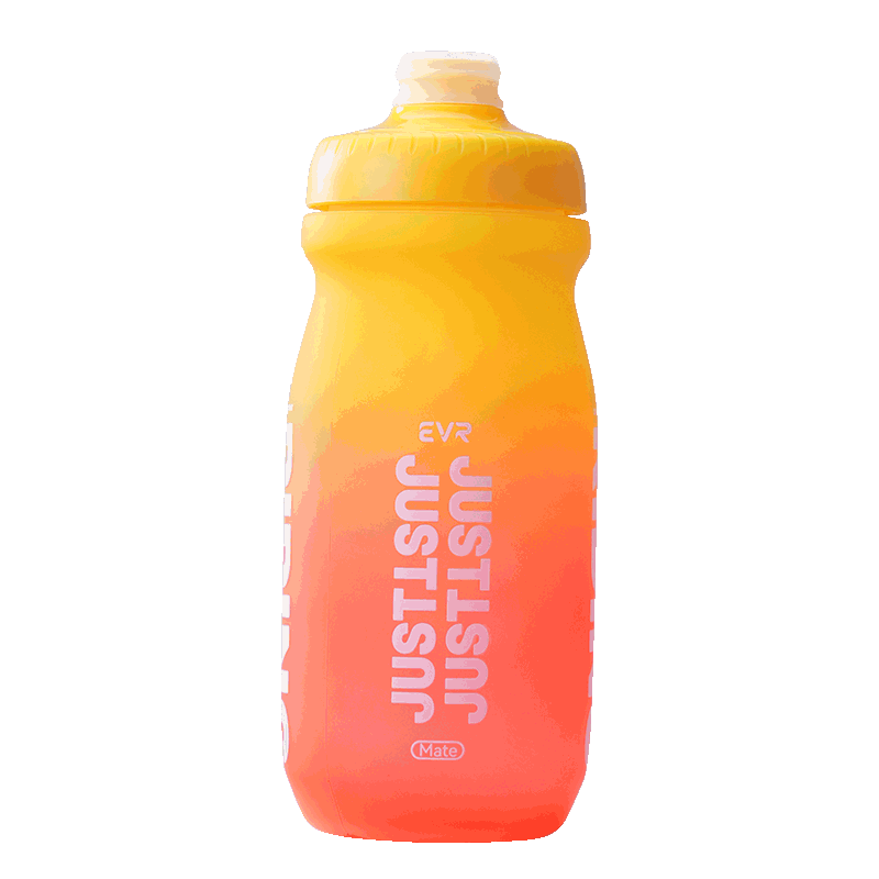 EVR Cycling Water Bottle Colorful Gradient Large Capacity Squeeze Water Bottle (Phantom) Gradient Orange 650ML