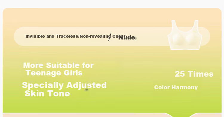 GRACEWELL Girls' Foundation Liquid Bra for Children And Teenagers, Invisible Non-See Through Bra for Puberty, for Middle And High School Students Aged 9-18 XL 6