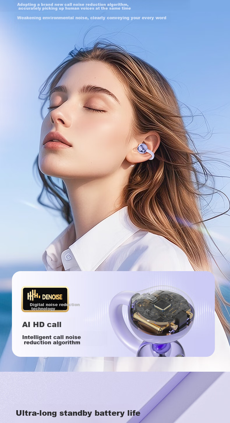 Latuo Compatible with Apple Bluetooth Headphones, Latest Model 2026, Apple Earphones, Bluetooth Clip-On Headphones, Ultra-Long Battery Life, Non-In, Not Bone Conduction, Bluetooth/wireless Earphones 4