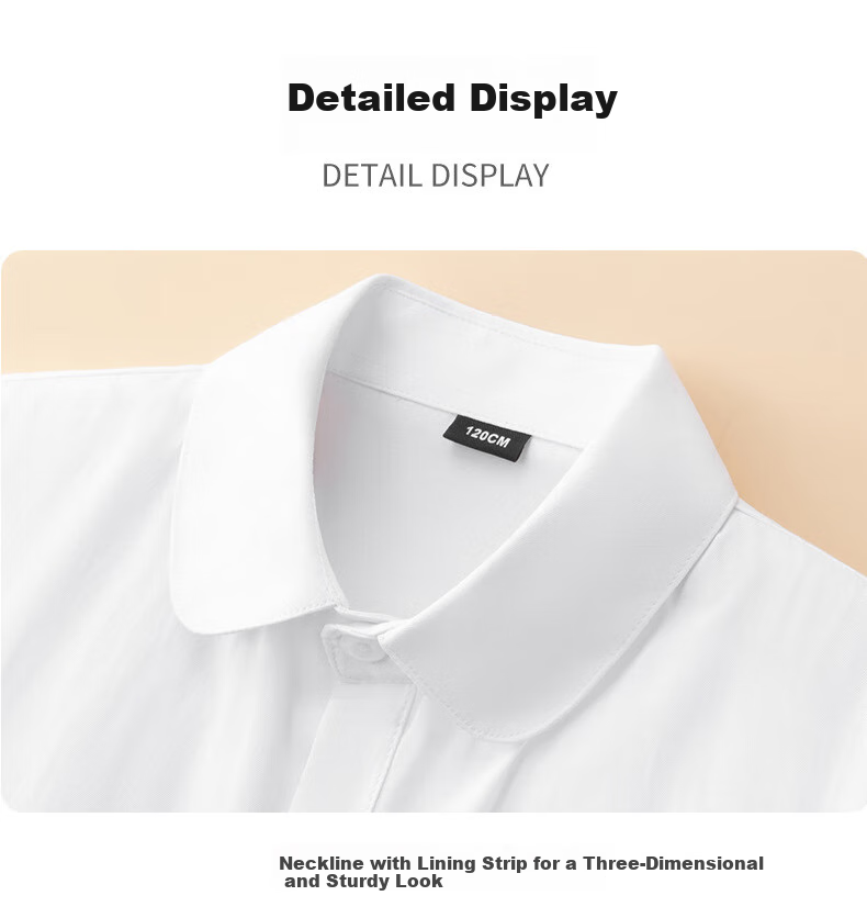 Yinuofang Girls' Short-Sleeve Shirt, Children's Summer White Blouse, Graduation Performance Costume, Girls' Half-Sleeve Chorus Uniform T-Shirt 12