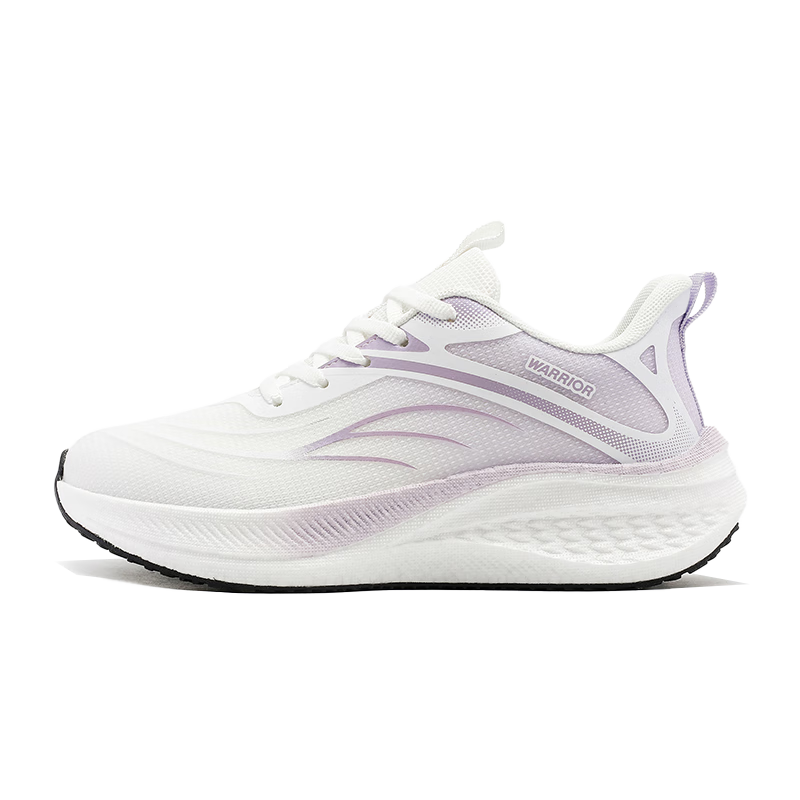 Huili Women's Mesh Sports Shoes, Spring New Lightweight Shock-Absorbing Running Shoes for Women, White And Purple (Mesh), Size 36