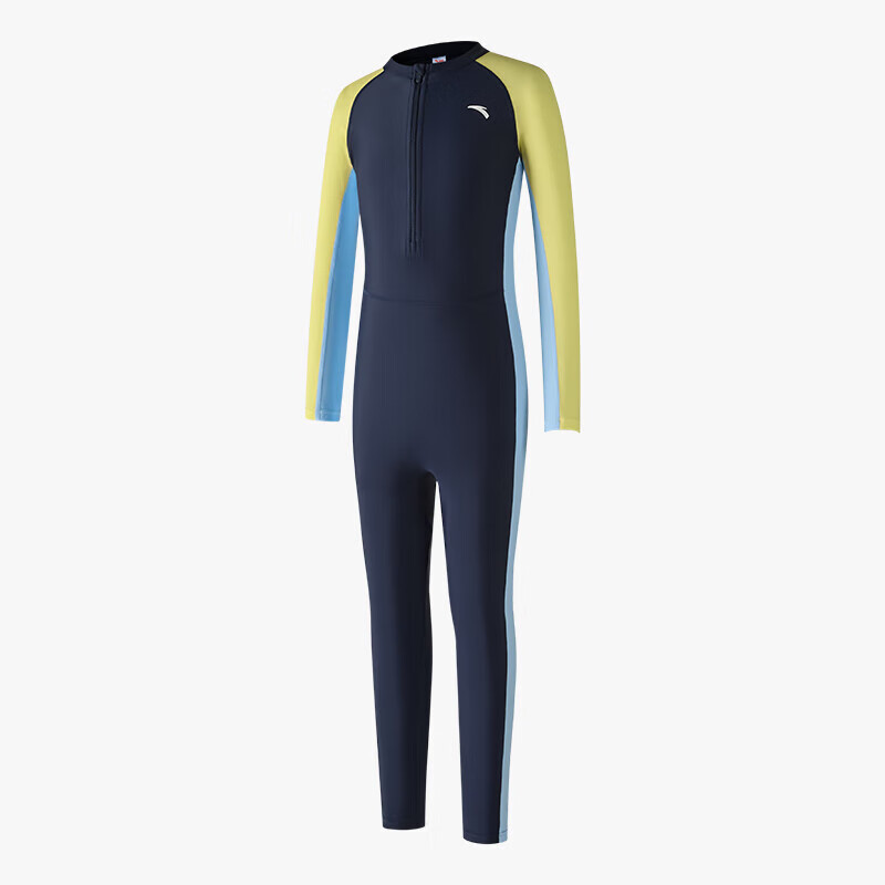 ANTA Kids Boys 2025 New Long Sleeve One-Piece Swimsuit Youth Children's Beach Sun Protection Quick-Dry Swimwear