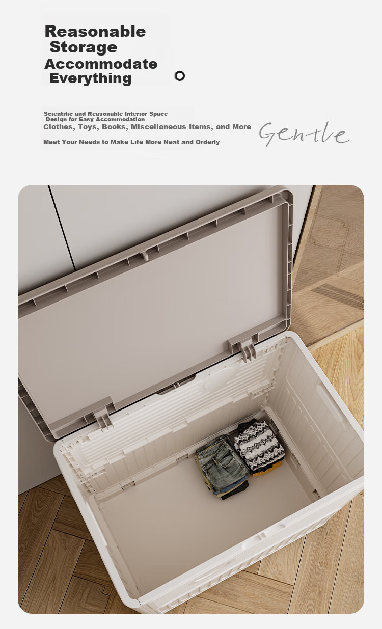 Bangnimeijia [Extra Large Capacity] Clothes Storage Box with Wheels, Side-Opening Lid for Home Use, Garment Organizer, Quilt Storage Cabinet 3