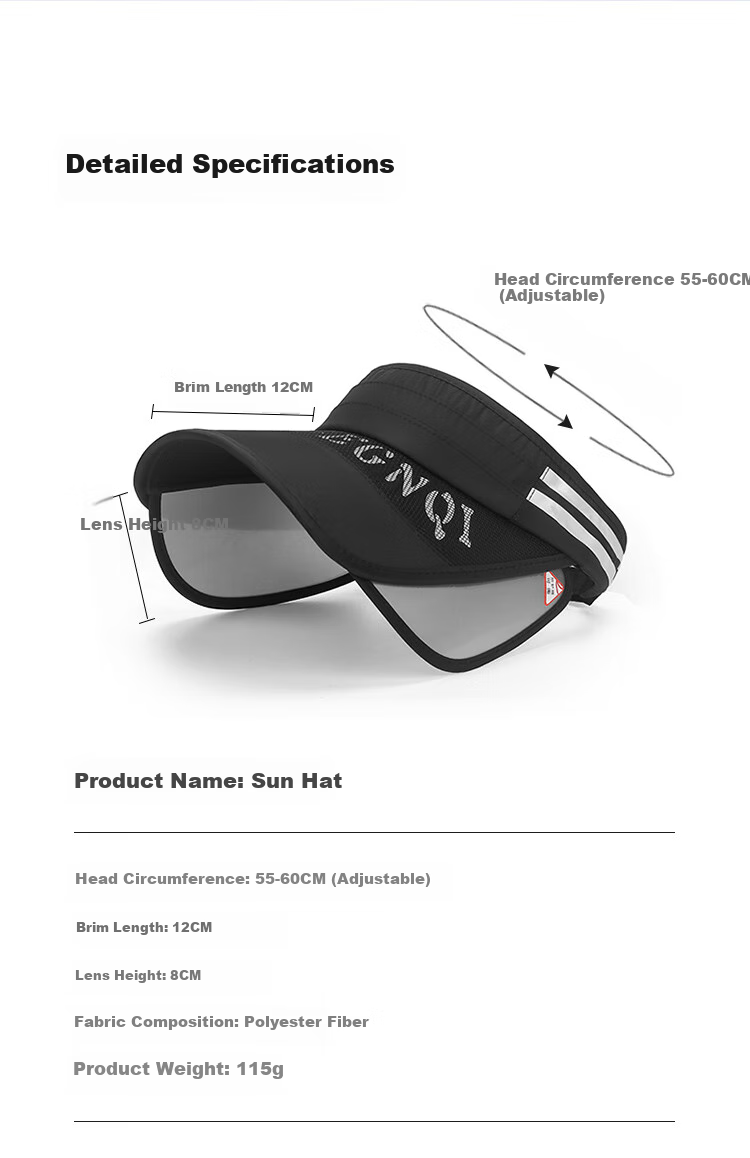 Jiancai Sun Hat for Women, Summer Visor Sun Hat, Outdoor UV Protection Beach Cool Cap, Wide Brim Sun Protection Hat for Me 7