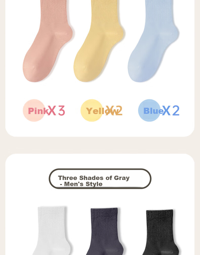 NOLANSEND Disposable Socks for Women, 7A Antibacterial Cotton Mid-Calf Travel Business Daily Disposable Breathable No-Wash Socks, 7 Pairs 2