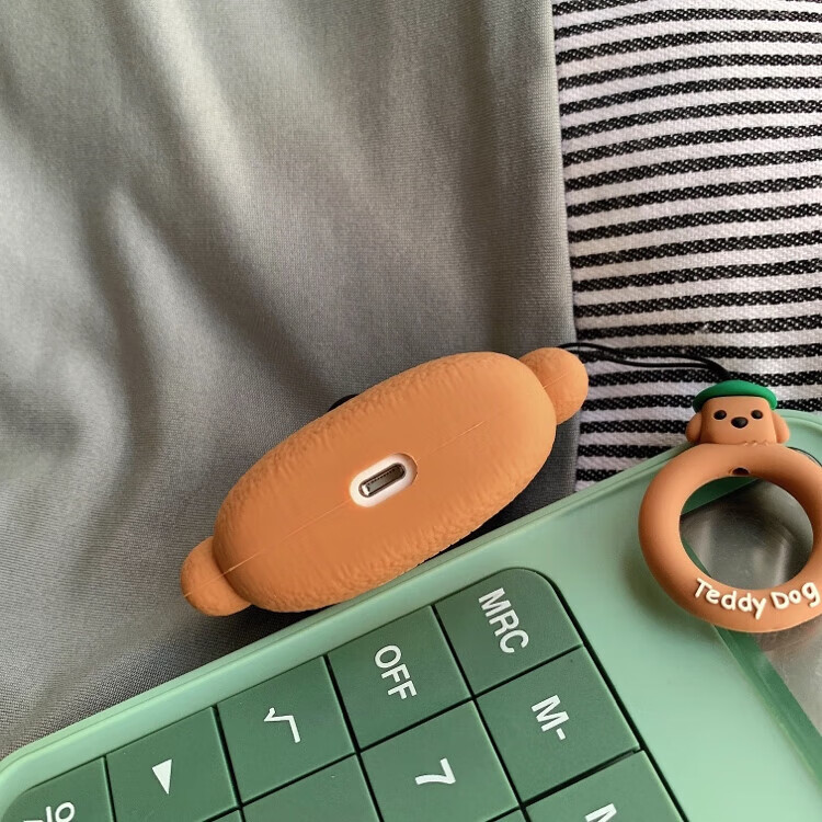 Beiyipin Pink Cute Teddy with Pendant, Compatible with AirPods 4 Case, Silicone AirPods 2 Soft Shell, AirPods Couple, AirPods Apple Bluetooth Earphones 9