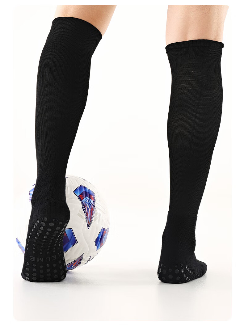 KELME Silicone Over-the-Knee Football Socks Lycra Antibacterial Odor-Resistant Professional Anti-Slip Towel Bottom Socks Black L 3