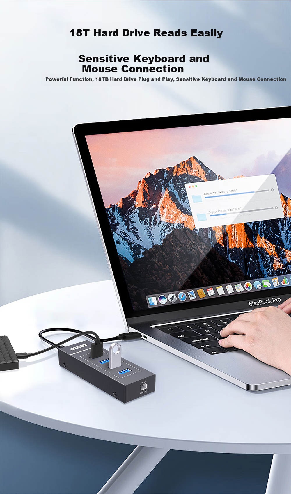 SIPOLAR USB Hub 3.0 High-Speed 4-Port Expansion Dock HUB Splitter Adapter Transmission Hub Laptop Accessory One-To Extension Cable (0.3 Meter) 6
