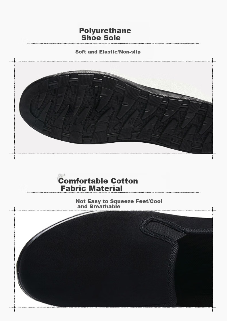 Weizhi Traditional Cloth Shoes for Men, Old Beijing Style Summer Fashion Slip-On Work Shoes for Elderly, WZ1307 5