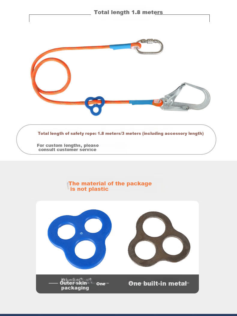 Locroyon Five-Point Safety Harness, High-Altitude Work, Full-Body Fall Protection National Standard Safety Belt, Single Small Hook 5 Meters (Beijing Warehouse Fast Delivery) 13