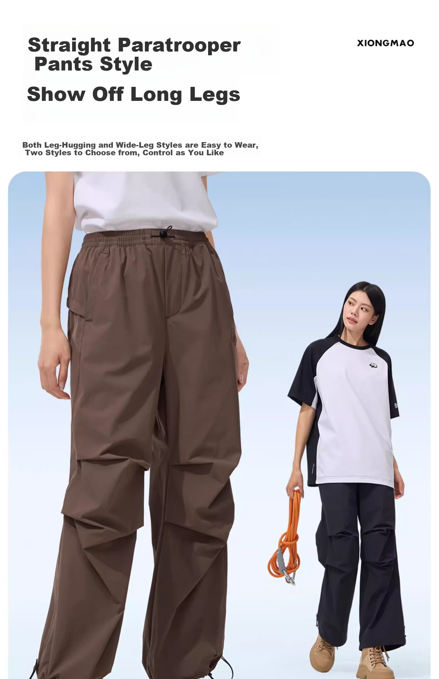 CAMEL Panda Outdoor Softshell Tactical Pants Quick-Dry Workwear Functional Pants Women Spring Summer Loose Casual Jogger Sun Protection Paratrooper Pants 9