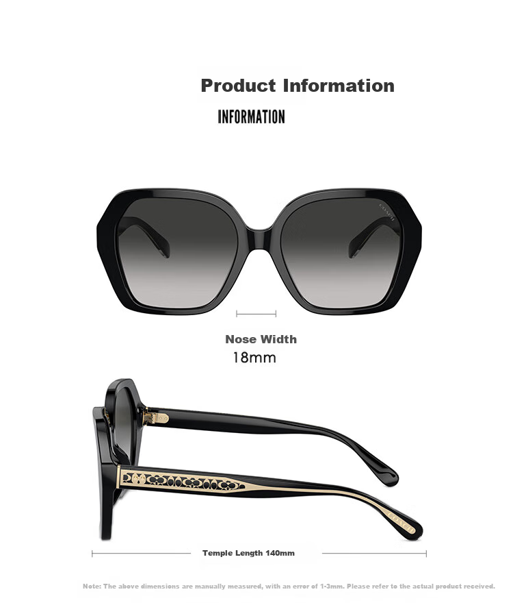 COACH Full-Frame Fashionable And Stylish Women's Sunglasses, Face-Slimming Effect, Gift-Giving, Authentic Product, 0HC8404U50023C56 2