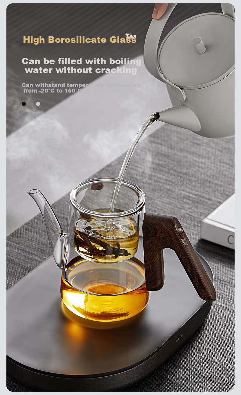 YIHUTEA Magnetic Floating Cup Tea Infuser without Handle, One-Button Drainage, High-End Office Tea Set, Tea-Water Separation Cup, Home Tea Maker 6