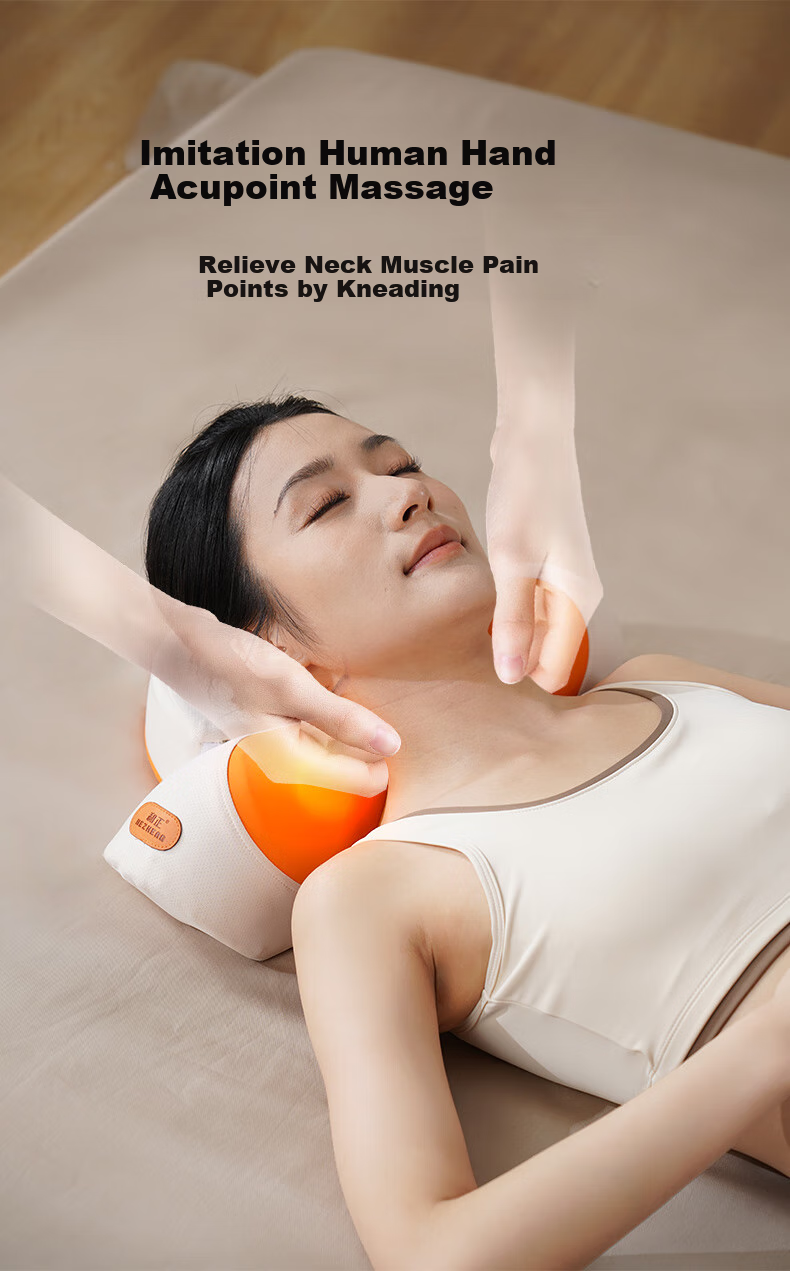 HEZHENG Cervical Massage Pillow, Shoulder And Neck Massager, Head And Neck Two-In Support Stretching Heat Therapy Pillow, Multi-Functional Massage Cushion for Waist Back Legs, Holiday Gift, Birthday Present for Girlfriend 9
