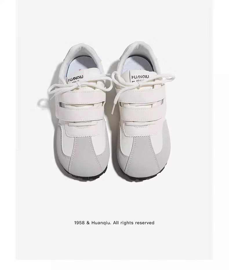 Global Magic Velcro Board Shoes Puffy White Shoes New Ins Ugly Cute Women's German Training Shoes KMXFX8093 Beige Size 35 6