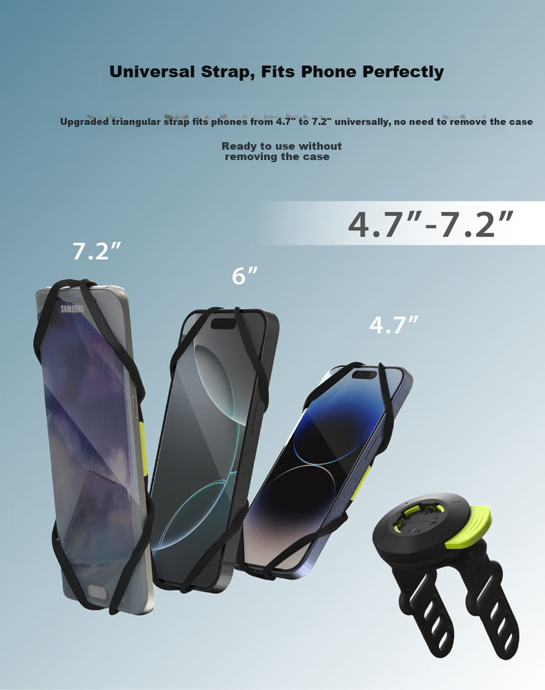 Bone Road Bike Phone Mount with Integrated Handlebar Magnetic Lock, Stable Anti-Shock Quick-Release Design Compatible with GARMIN Cycling Computers 6