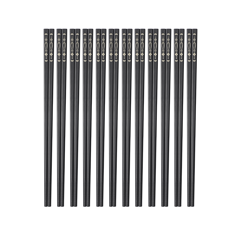 JD Original Chopsticks, Household Food-Grade Tableware, Antibacterial Alloy, Heat-Resistant [Durable And Damage-Resistant], 12 Pairs in Large Package