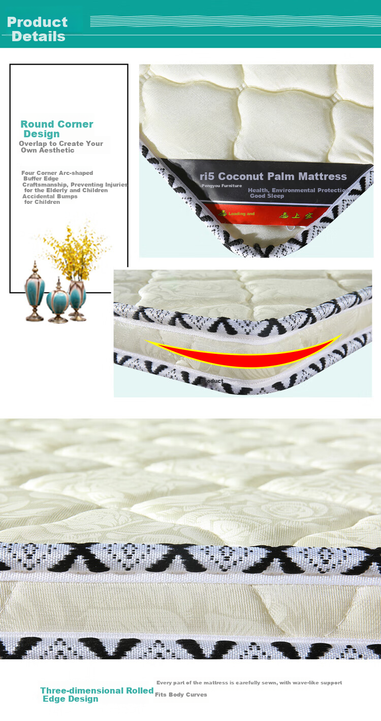 Pengyoujiasi Mattress, Folding Mattress, Coconut Palm Fiber Mattress, Knitted Fabric, 80*190CM, PY-Z08 6