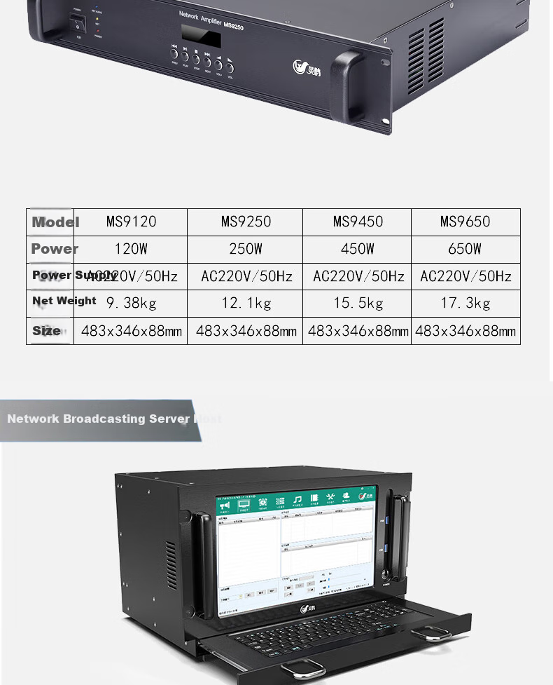 Lingque MS9010 Networked Sound Column Emergency Broadcast Speaker, Village-Wide IP Sound Column Cloud Broadcasting System, IP Broadcasting Digital Campus Broadcasting System, 120W 16