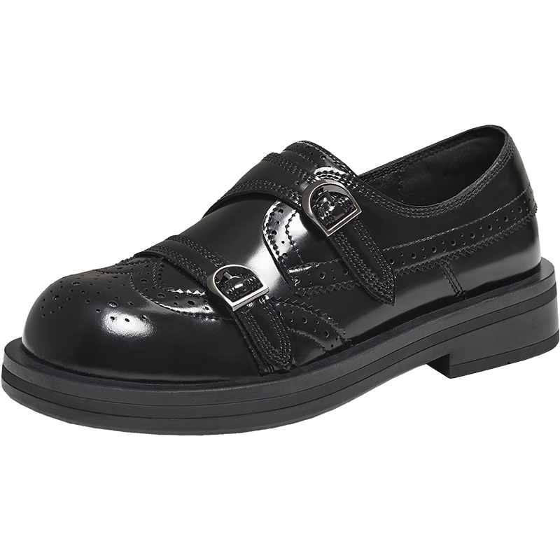 BASTO 26 Spring Loafers Simple College Style Women's Flats D3521AM6 Black 37