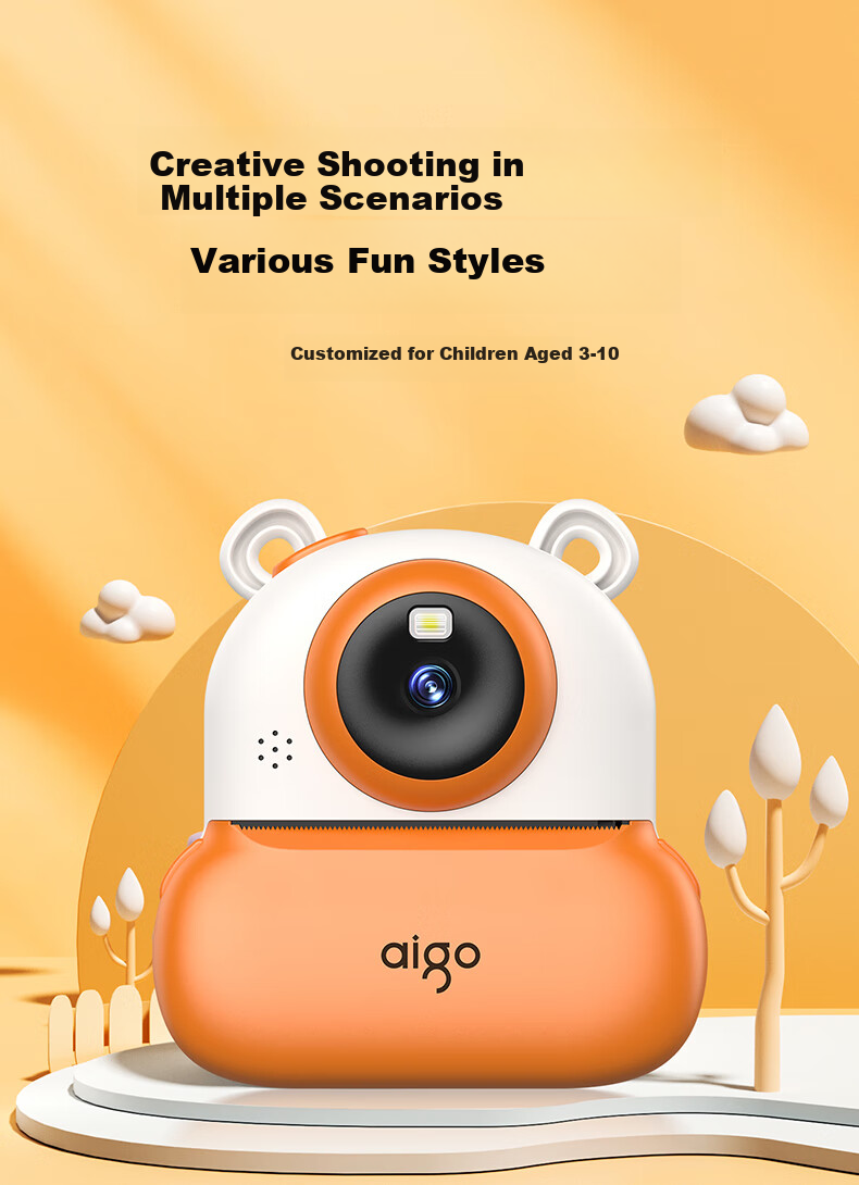 Aigo I8 Children's Instant Camera, CCD, Can Take Photos And Print Pictures, Doodle, Educational Video Recording, Toy for Boys And Girls, Birthday Gift 10