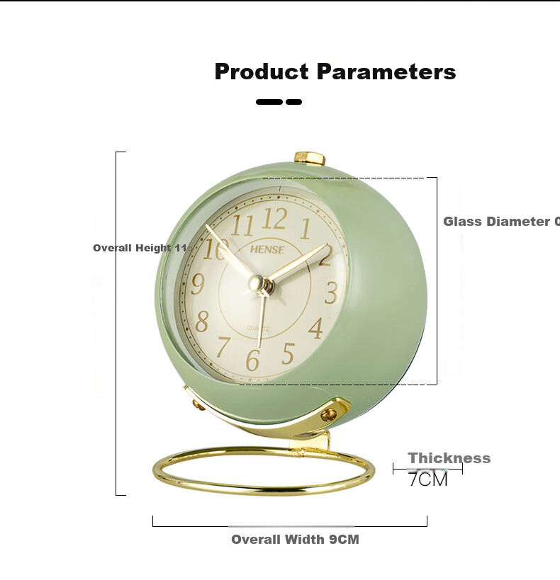 Hense Fashion Creative Mini Alarm Clock for Children, Bedside Lazy Clock for Middle And High School Students, Desktop Clock HA08 Blue 8