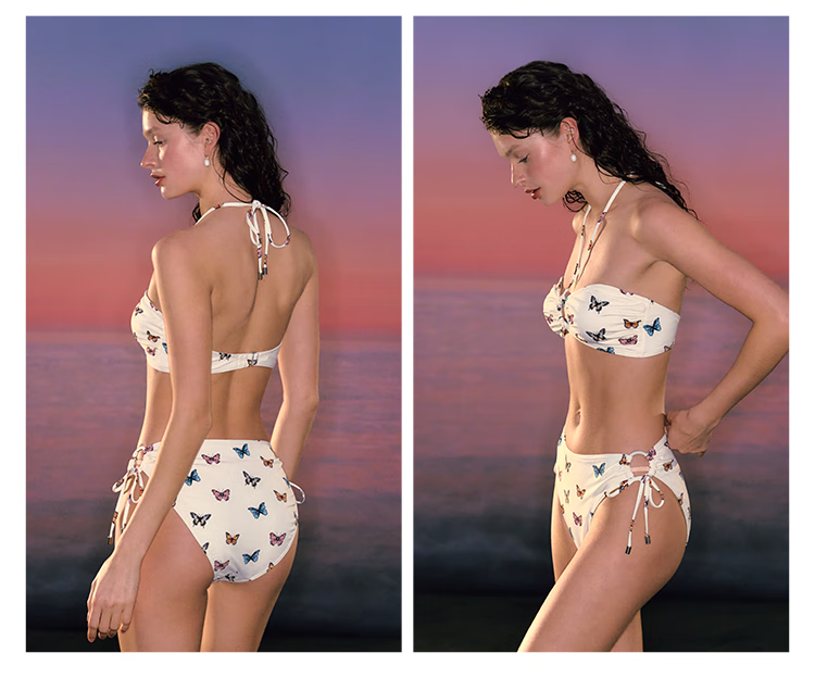 Atlanticbeach 2025 New Popular Sexy Two-Piece Swimsuit for Women, 25 New Butterfly Print Beach Vacation Bikini Swimwear 6