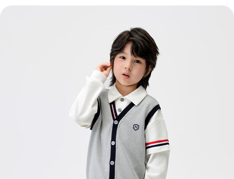 Nubiwow Boys' Spring Vest Outerwear Children's Waistcoat Big Kids Spring Vest British Style Fashionable Boys' Sleeveless Jacket 12