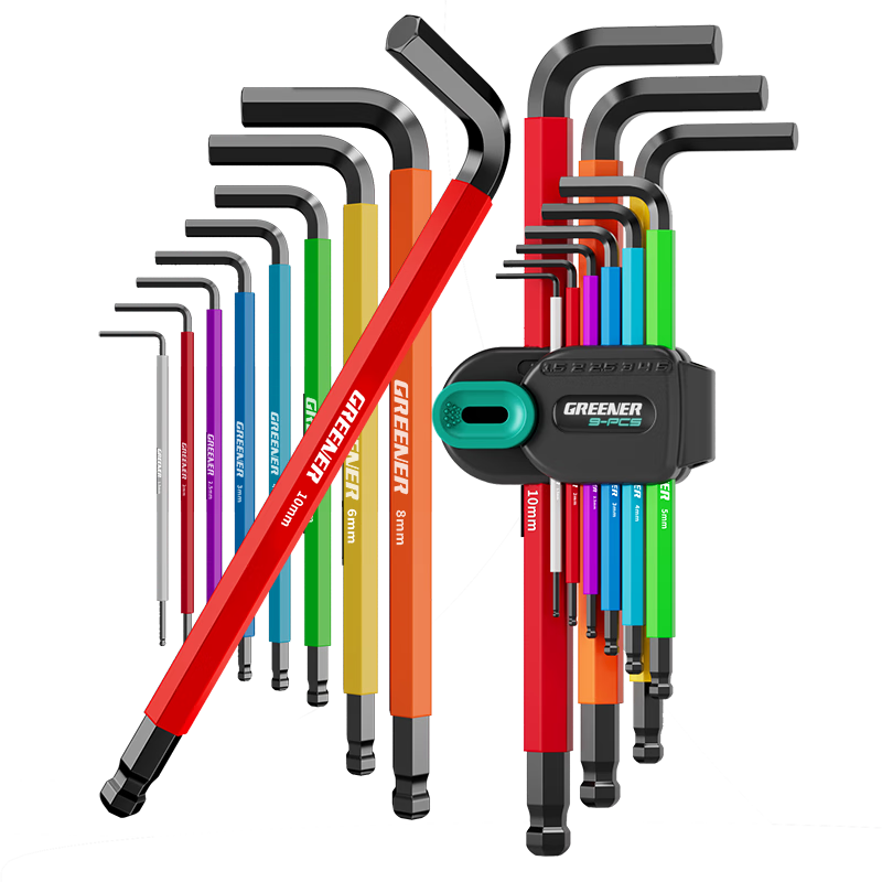 Green Forest Hex Key Wrench Household Universal Tool Set Hex Screwdriver Rainbow Black Extended Ball Head