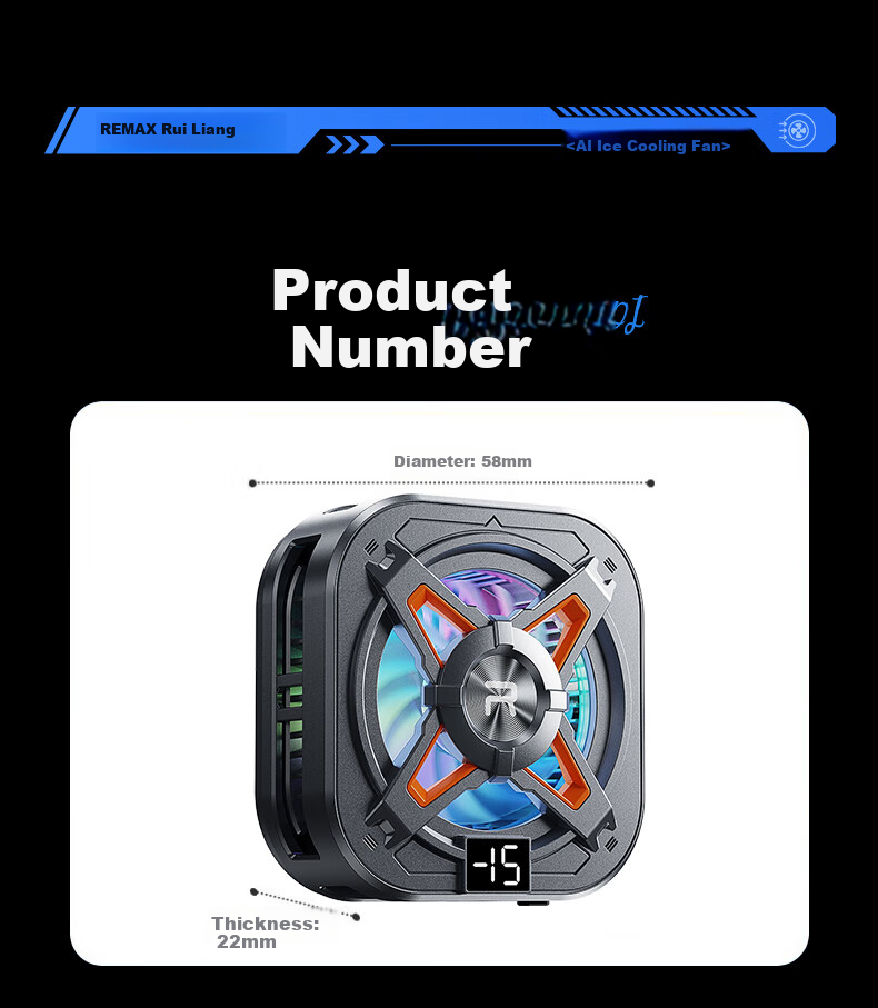 REMAX REMAX Magnetic Phone Cooler, Gaming And Live Streaming Cooling Device, Lightweight at Only 63g, Semiconductor Cooling Back Clip, Suitable for Apple Tablets, Red Magic, IQOO AI 27