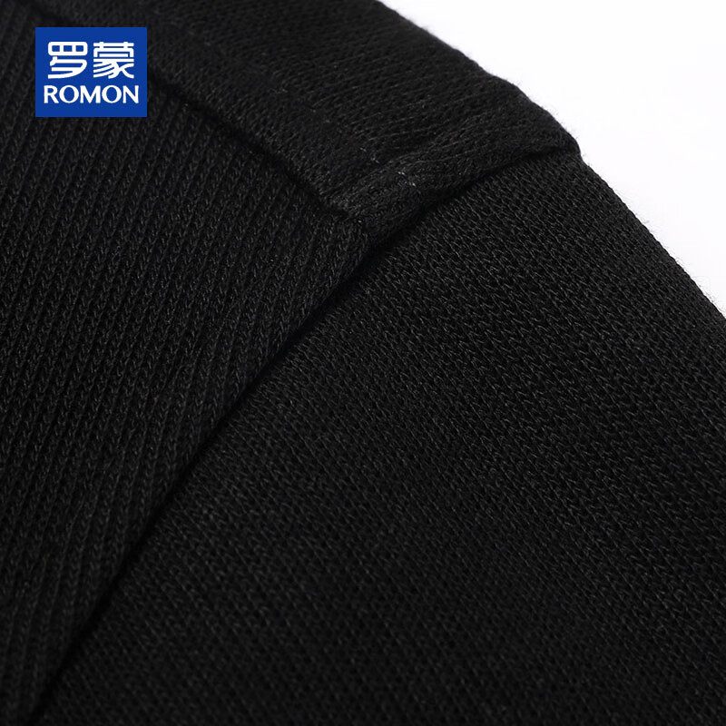 ROMON Autumn Winter Fake Two-Piece Knit Sweater Men Lapel Base Shirt Business Casual Warm Sweater for Young and Middle-Aged Men