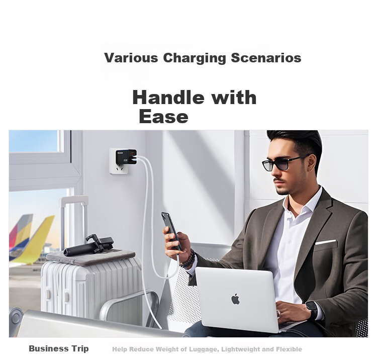 Hichain And Chang 65W GaN Charger, Type-C Multi-Port Fast Charging Head, Compatible with PD45W Charging Head, Suitable for Apple 18, Huawei, Xiaomi Phones, Tablets, Mac Laptops 5